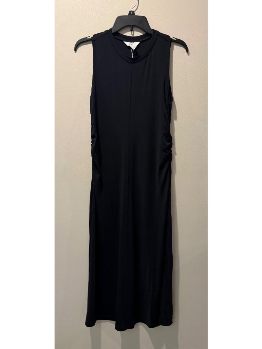 NWT Spanx Sleek Jersey Ruched Tank Dress Black Sz Small - Picture 1 of 9